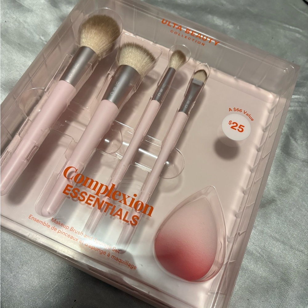 💜3/$15💜Ulta Beauty Pink Complexion Essentials Brush & Sponge Set